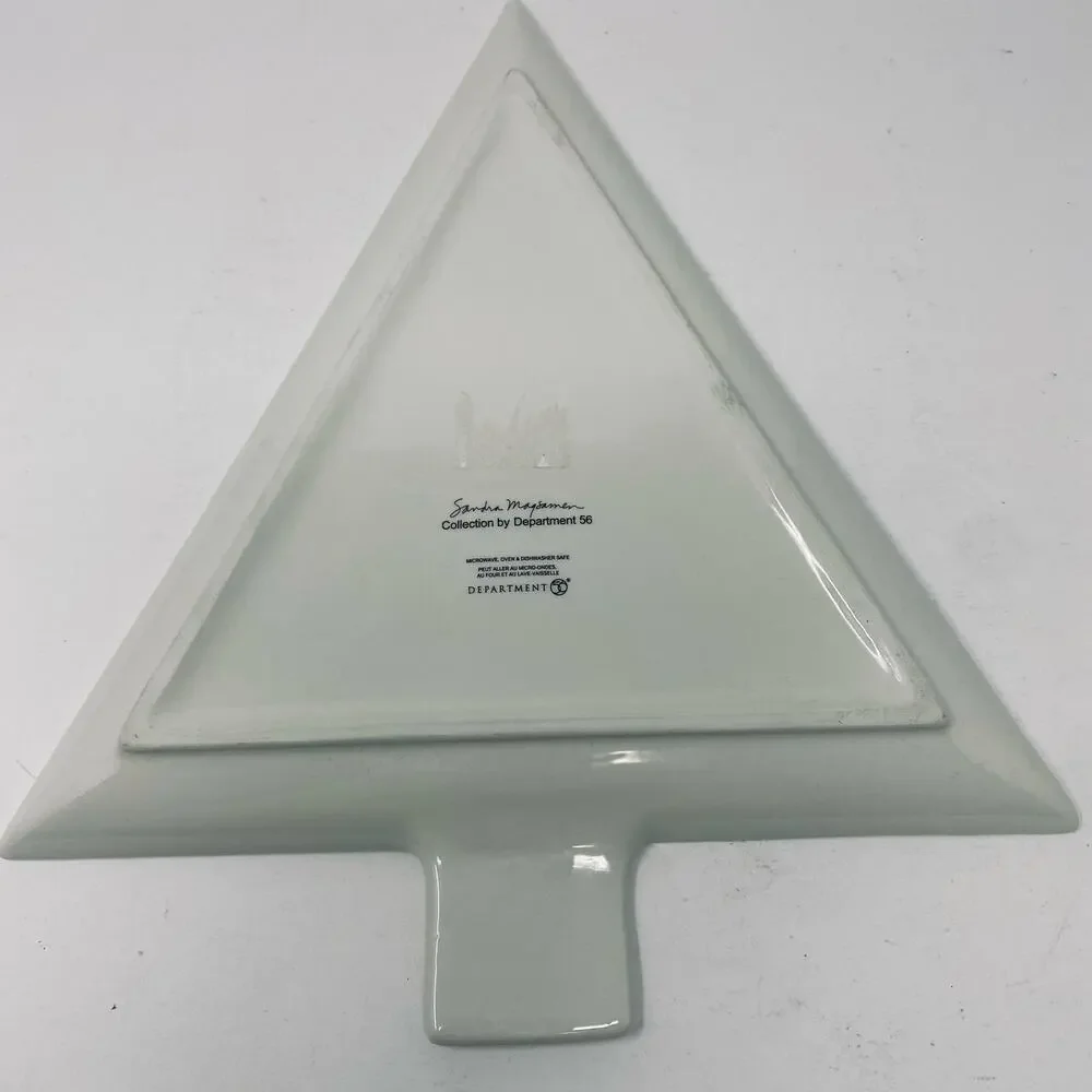 White Christmas Tree modern platter Sandra Magsamen Department 56